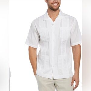Guayaberra Men’s White Short Sleeve Button Down Shirt Size XL EUC
